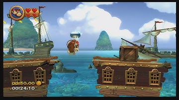 Donkey Kong Country Returns 2-4 Cannon Cluster Time Trial