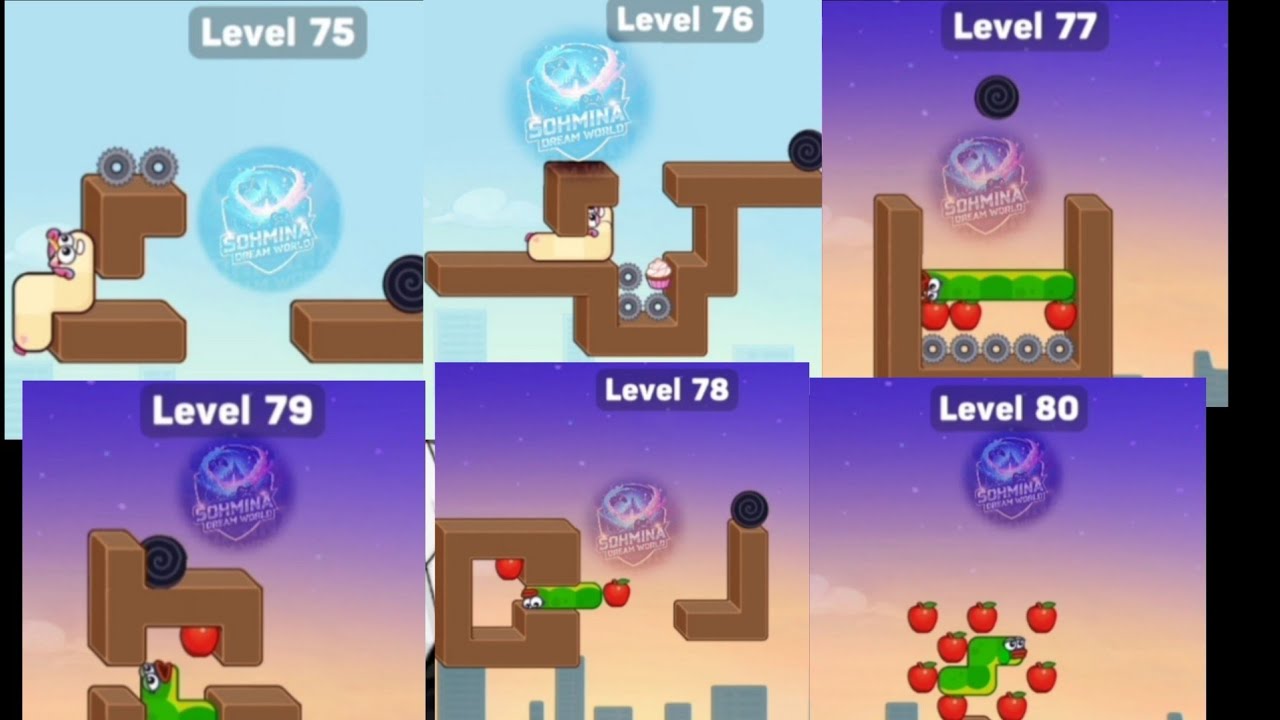 Snake Puzzle Level 75-76-77-78-79-80 🧠🐍 | Complete Solution #snakegame ...