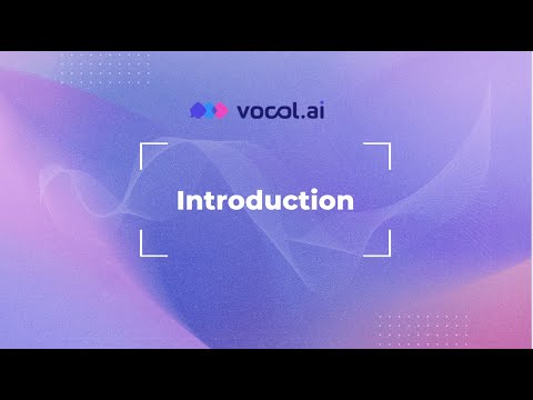 Vocol tutorial video 01: Introduction & Log in