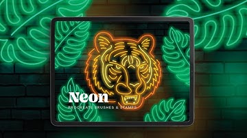 Neon Procreate Brushes and Stamps - Demo Video