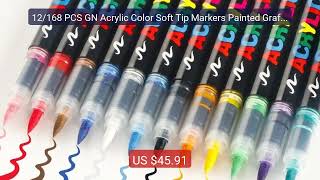 12/168 PCS GN Acrylic Color Soft Tip Markers Painted Graffi... — Top Pick 2026 | Unbeatable Price! screenshot 5