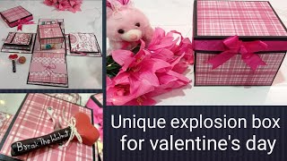 Unique Valentine&#39;s day explosion box/ Special gift for your valentine/ Valentine&#39;s day gift