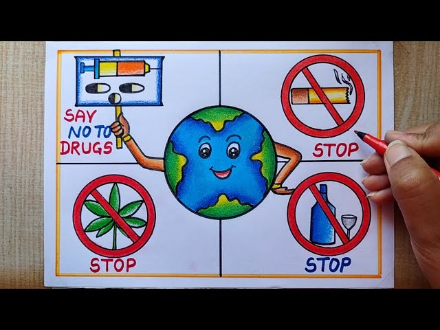 Original Poster Stop Drugs Now Sign Language Hearing Society Health Safety  | eBay