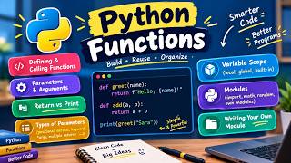 Section 4 | Part 1 | Python Functions Explained | Parameters, Arguments, Return, Scope & More💥