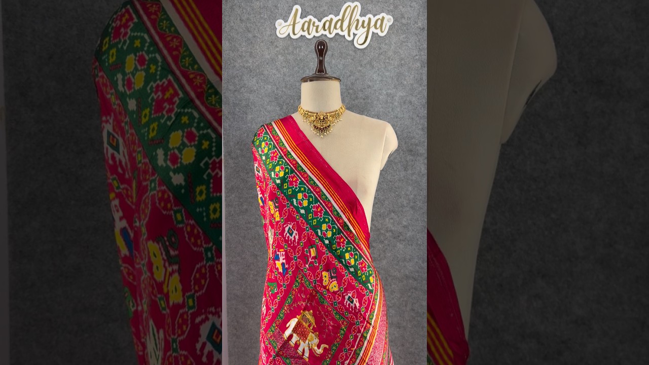 Animal Design Pure Gaji Silk Patola Dupatta