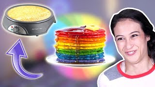 REGENBOOG PANNENKOEKEN MAKEN met dit GEKKE APPARAAT?!