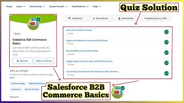 Salesforce B2B Commerce Basics | Salesforce Trailhead | Quiz Solution
