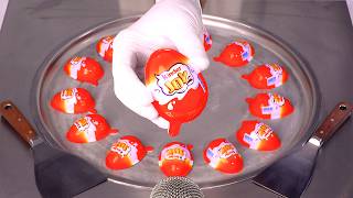 วิธีทำไอศกรีมโรล MASSIVE KINDER JOY | ASMR (ไม่พูด)