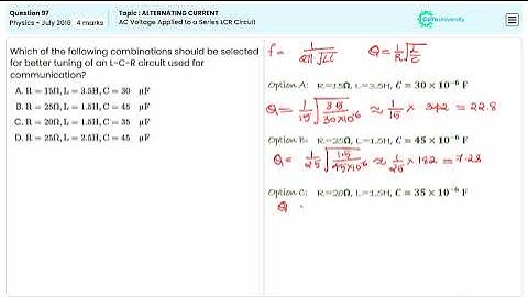NEET 2016 Physics Q97: AC Voltage in Series LCR Circuit Explained for Physics Exam