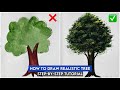Tutorial: How to paint Realistic Tree with WATERCOLOUR || Easy Watercolor Tree for Beginners🌳