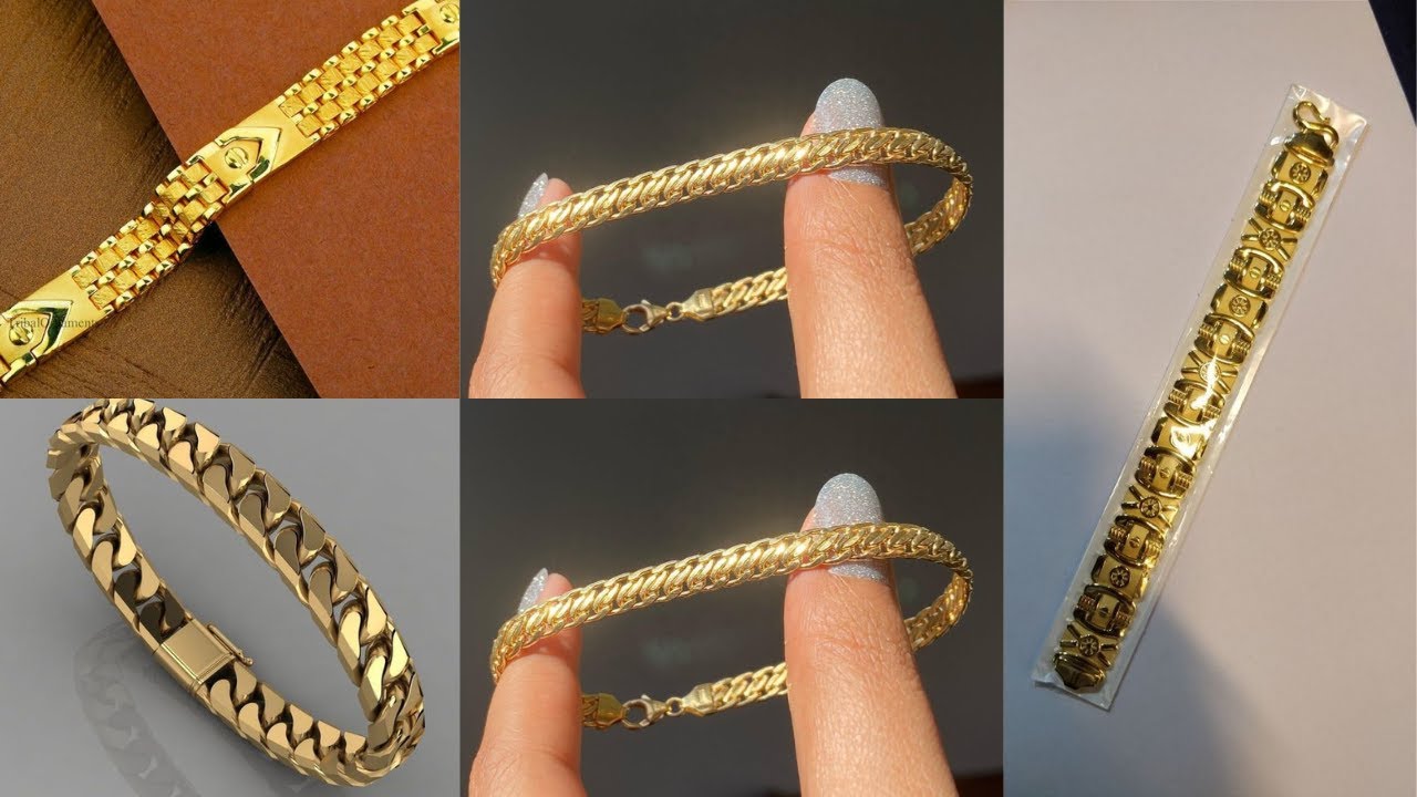 Latest 22k gold bracelet designs for men 2024 with weight and price | Gold bracelets for men