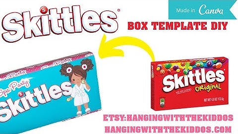 Custom Skittles Box Template Tutorial DIY: Canva Templates