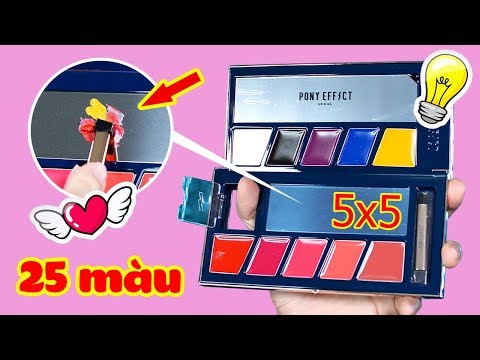 Review bảng màu son Pony Effect Customizing Lip Palette pha được 25 màu | Tiny Loly