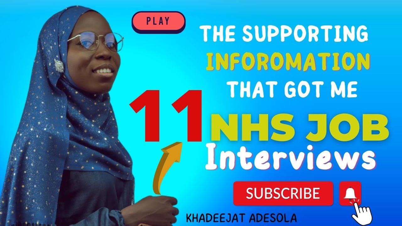 NHS job Supporting information - YouTube