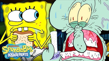 Squidward, SpongeBob & Patrick Play the Boundary Game! | Full Scene 