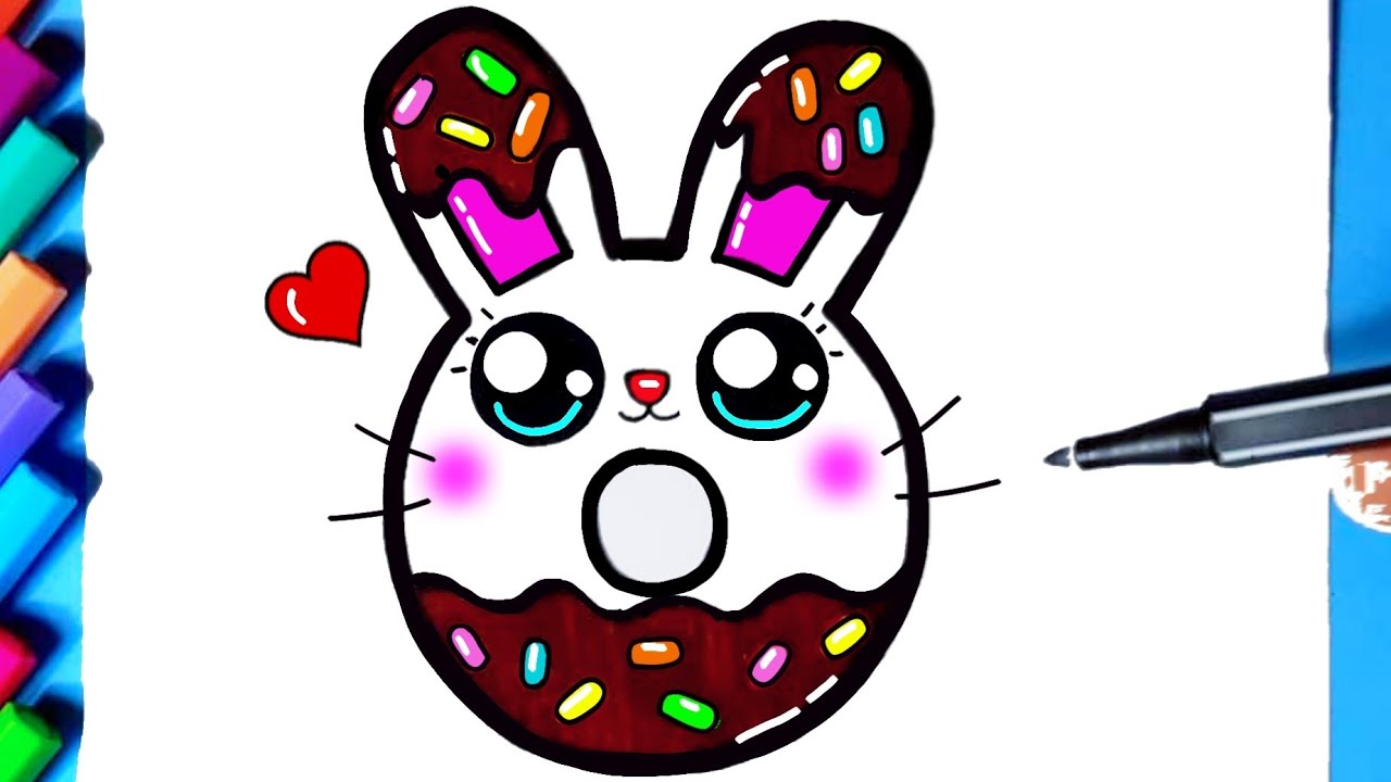 Como desenhar Donut Cookie Kawaii Fofo ❤ Desenhos Kawaii