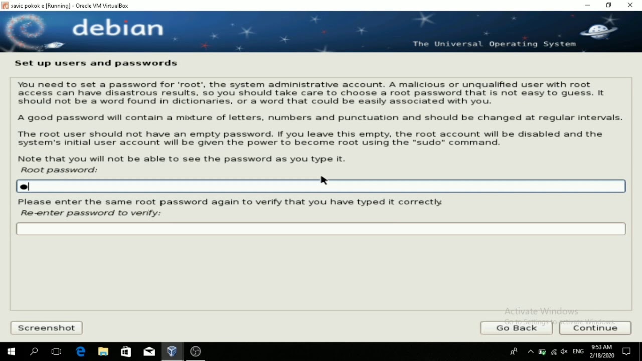 Instalasi linux debian di virtual box - YouTube