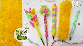 DIY PENS DECOR// Back to School// FLUFFY PEN//Roses & Butterflies//SNAKE