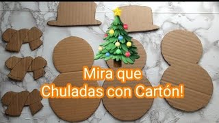 2 Lindas Manualidades Navideñas hechas con Cartón.