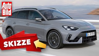 Cupra Leon Facelift (2023) | Der frische Cupra Leon wird deutlich eigenständiger | Skizze