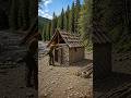 I built a STONE shelter by the river with a Primitive CLAY OVEN!