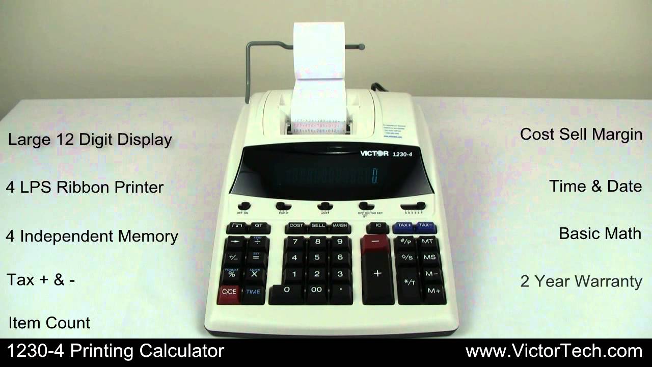 Victor 1230-4 12 Digit Commercial Printing Calculator