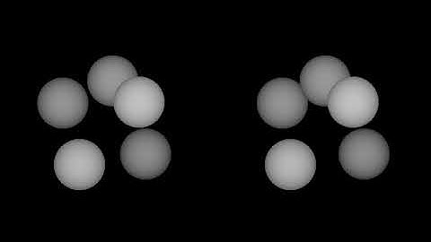 5-balls-3d-monochrome. Rotation in four-dimensional space. 4D. Fourth dimension. Hyperspace.