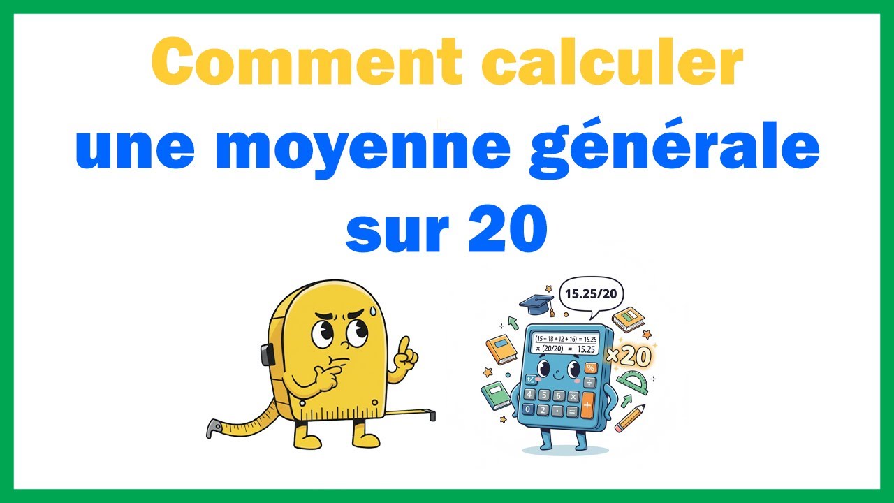 Comment calculer une moyenne générale sur 20 - YouTube