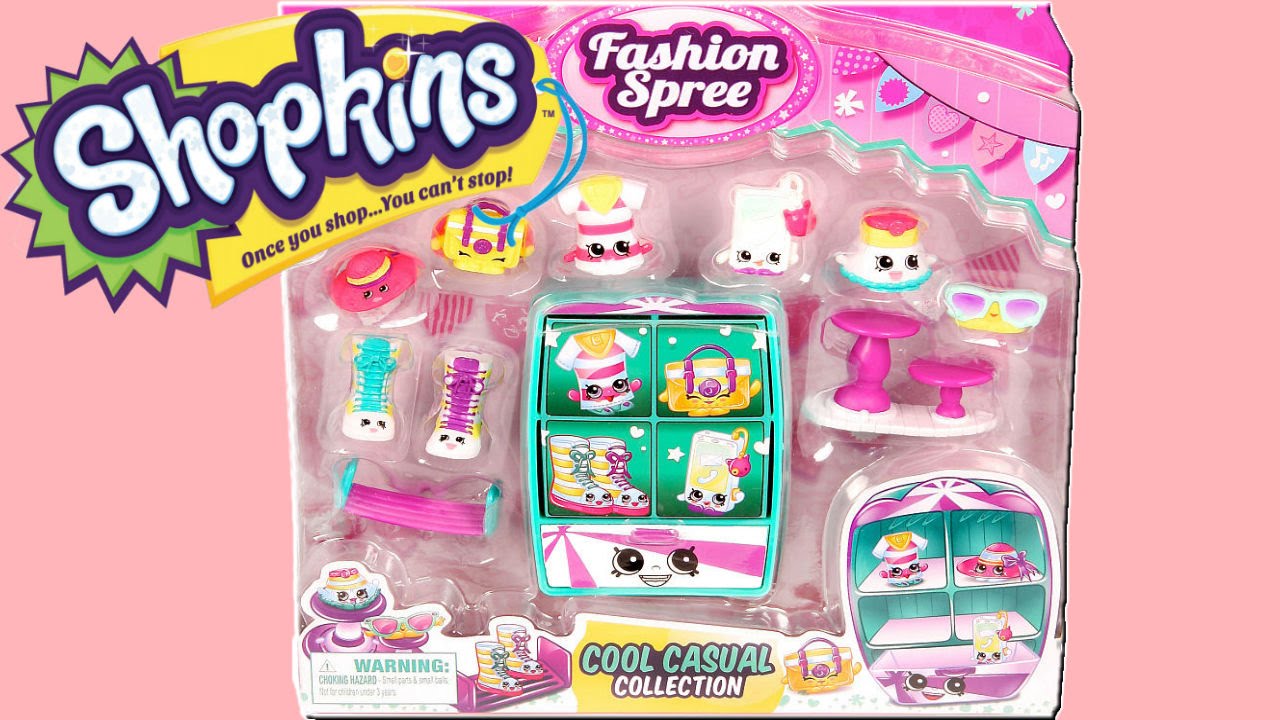 Shopkins Season 3 Fashion Spree Cool Casual Collection Unboxing Review with 8 EXCLUSIVES