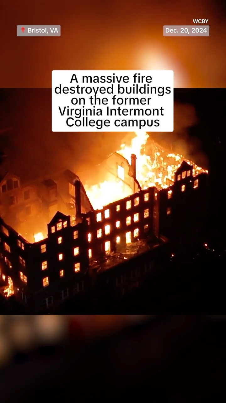 A massive fire destroyed buildings on the former Virginia Intermont College campus