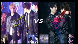 From 2017 the separation year to 2018 the year they opened up the most ((Taekook analysis))