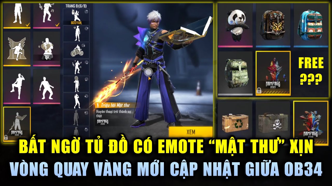 Free Fire | Bất Ngờ Có Hành Động "Triệu Hồi Mật Thư" Trong Tủ Đồ – Test Vòng Quay Vàng Mới Cực Đẹp