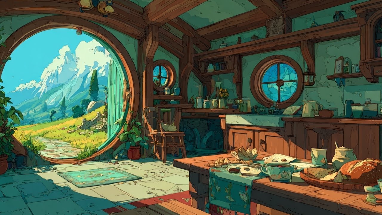 Inside Bilbo’s Home (Bag End) 🏡 | Calm Fantasy Music for Study