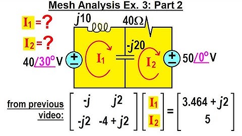 Electrical Engineering: Ch 11 AC Circuit Analysis (17 of 34) Mesh Analysis Ex. 3 (Part 2)