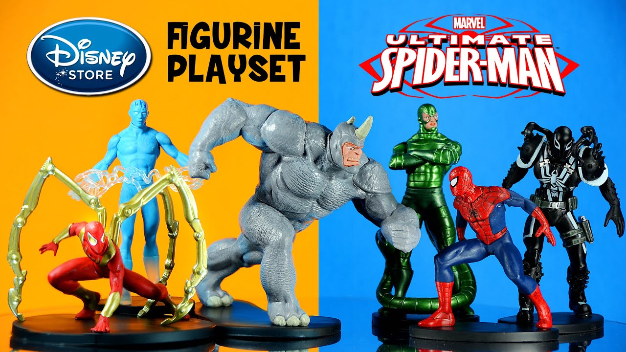 disney spiderman figurine set