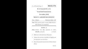 BEGG - 172  December 2022 Question Paper