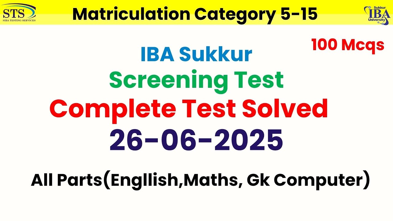 Todays Matric Category Test| 26 June| Matriculation Category BPS 5-15