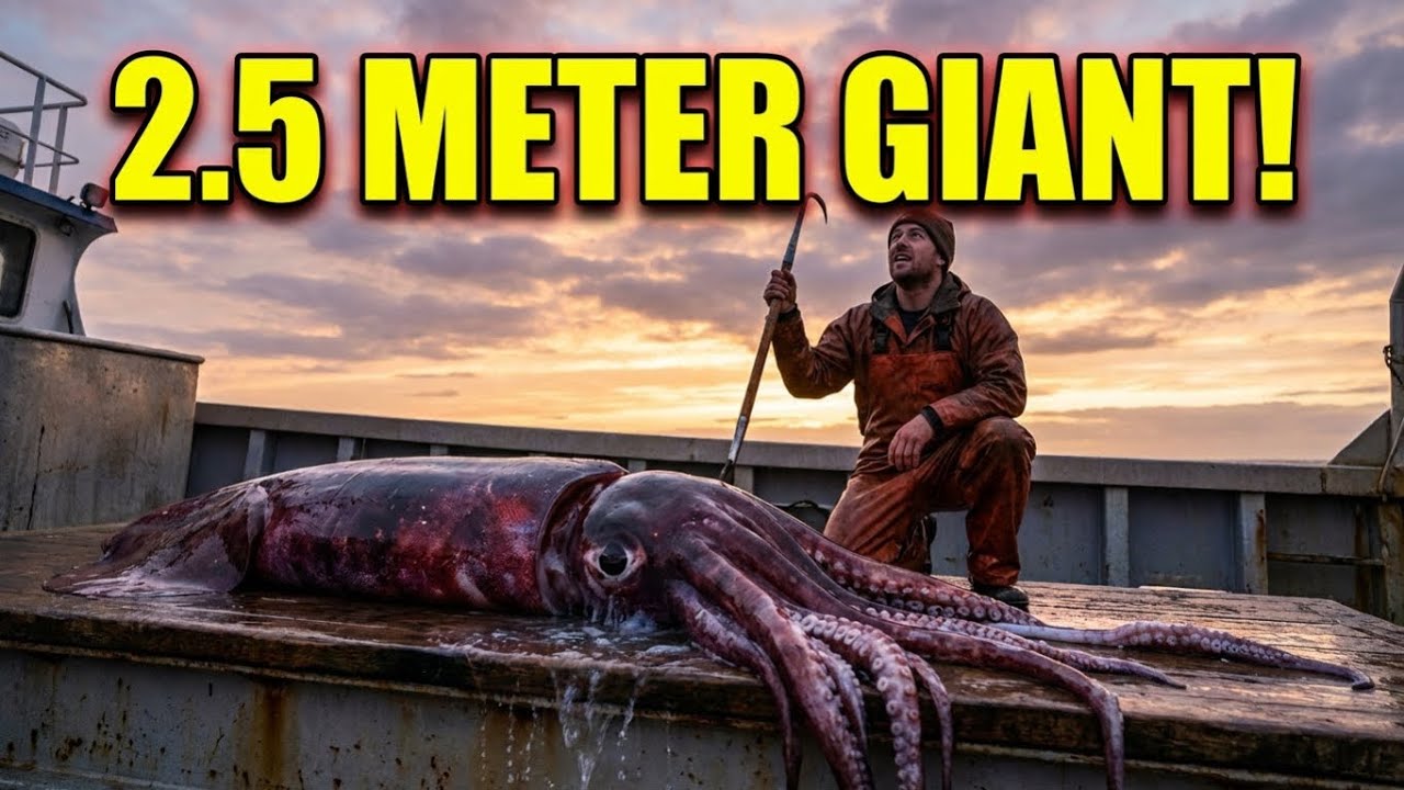 We Caught a 2.5 METER GIANT SQUID Deep Sea Monster Up Close Full Story