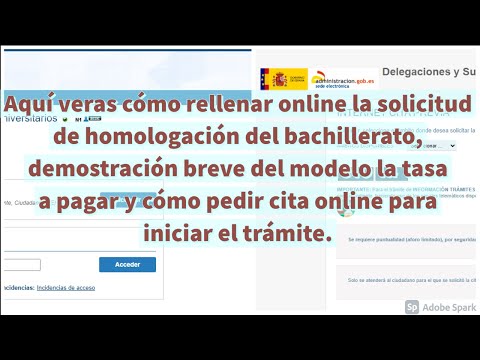 RELLENAR ONLINE SOLICITUD HOMOLOGACIÓN BACHILLERTA EN ESPAÑA / TASA / CITA PREVIA