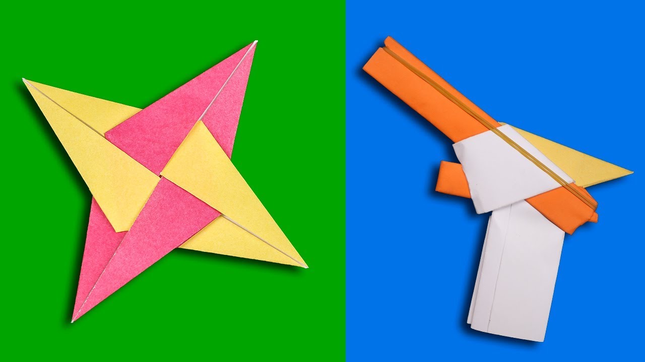 07 New Easy Origami Ninja Star/Sword/Knife/gun How to make YouTube