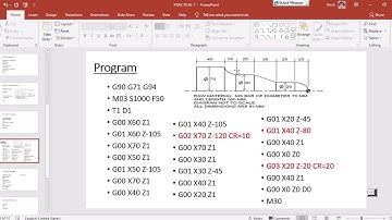 Program of TURNING, TAPER TURNING & CIRCULAR INTERPOLATION  operation on CNC Machine(Practical 7)