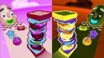 Sandwich Runner 🥪 vs Reverse gameplay  Colour Run walkthrough , iOS Android New Update  part : 2072 