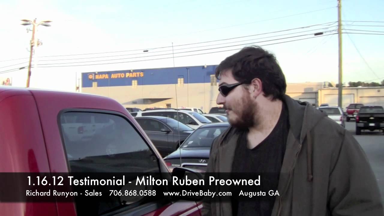 1 16 12 Testimonial Milton Ruben Preowned Used Car Dealer
