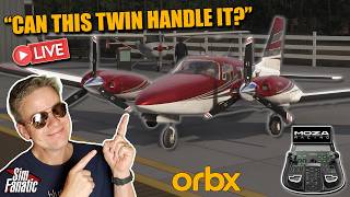 LIVE | Short Fields, Big Twin Piper Seneca V + Moza AY210 + Orbx 0OR8 Scenery | Real Pilot