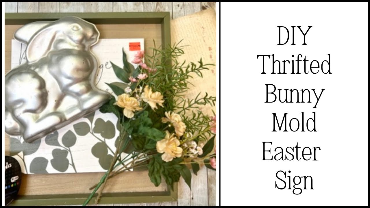 Самодельная пасхальная табличка в виде кролика из секонд-хенда | Весенний пасхальный декор
