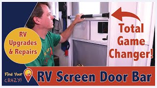 Installing An RV Screen Door Cross Bar Handle  Full Time RV Family of 9 DIY Door Upgrade