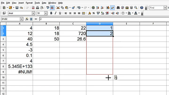 OpenOffice Calc 4 Tutorial 4 - Formulas And Calculations - Make A Fibonacci Number List