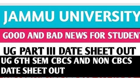 Jammu University 6th sem Date sheet out cbcs and Non cbcs Exam will Held Through offline mode 😭😭💔😭💔💔