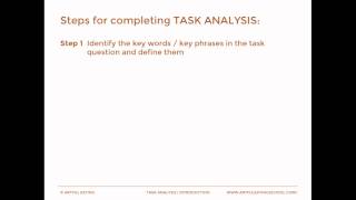 Task Analysis - Introduction