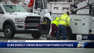 Utility crews stage in Eastgate, Mason ahead of winter storm